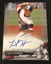 2017 Bowman Chrome LINCOLN HENZMAN 1st Rookie AUTO #CDA-LH