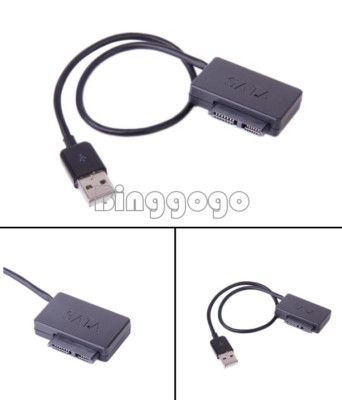 1Stks USB 2.0 to13Pin 7+6 Slimline SATA Laptop CD/DVD Rom Optical Adapter Cable