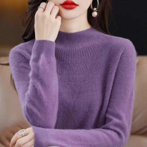 Strick Damen Winter Wolle Kaschmir Strick Pullover Oberteil Pulli Frühling Base Shirt - Bild 3 von 24