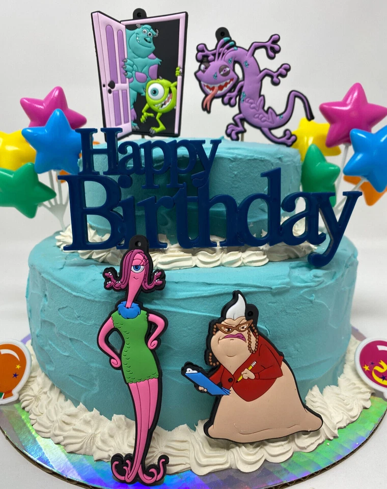 Juego de adorno de pastel de cumpleaños Mosters Inc. ~ TOTALMENTE NUEVO ~ 4 personajes diferentes Foto 2 de 4