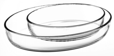 Borcam-Set Oval Glas Auflaufform Servierform Pasabahce Backform