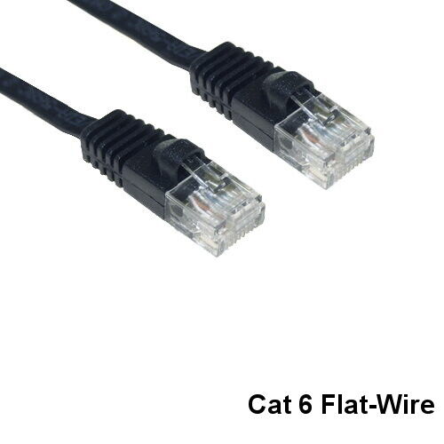 7 Feet Flat Cat6 UTP Ethernet Patch Cable 1.6mm 550MHz Snagless Molded Boot - Picture 1 of 1