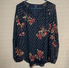 Vera Wang Shirt Womens Medium Black Bishop Layered Sleeve Elegant Romantic Fancy
