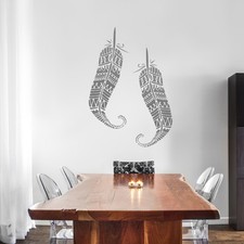 Feathers ethnic large stencil for Wall decor DIY projects tribal stencil