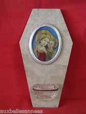 Antico Acquasantiera IN Marmo Art Decorativo Immacolata Disegno / Old