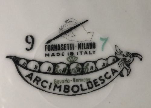 Milano Italia~PIATTI VISO PIERO FORANSETTI VERDURE (Legumi)~Dipinti a mano - Foto 11 di 11