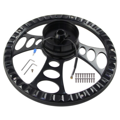 14'' 9-LOCH CHROM MIT HALBWICKLUNG PVC LENKRAD + ADAPTER FÜR CHEVY/GM / CADILLAC