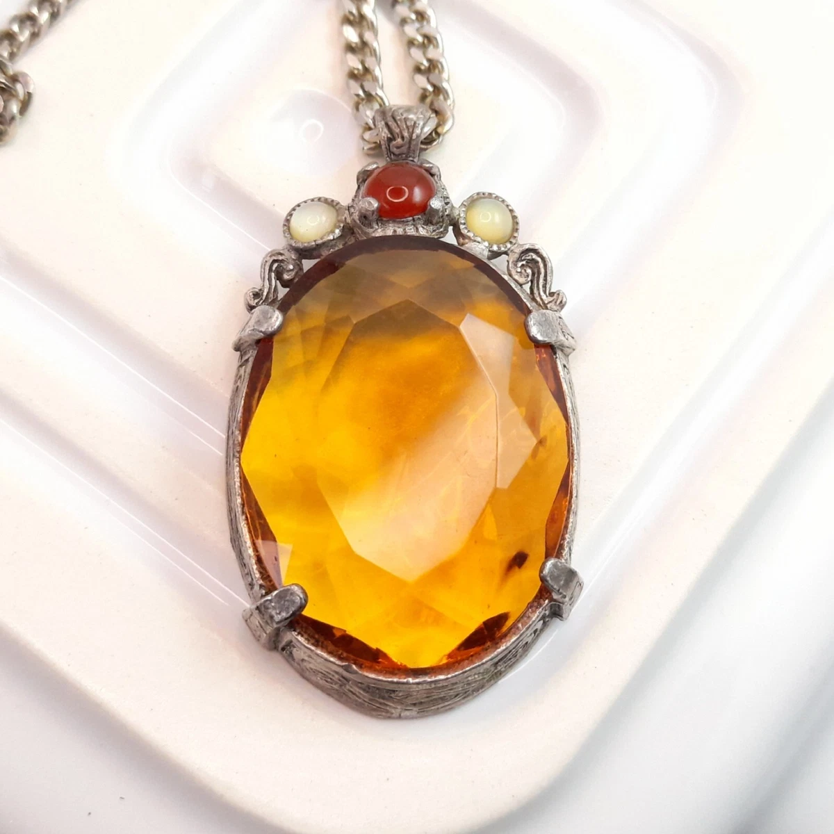 Orange hotsell stone pendant