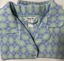 Vintage Vanity Fair Pajama Set Women Size XL Fleece Long Sleeve Pants Top