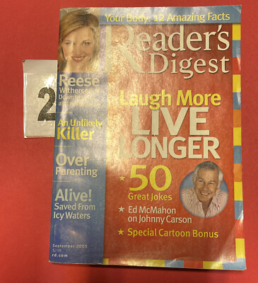Readers Digest Sept 2005 Laugh More Live Longer, Ed McMahon Johnny Carson EX