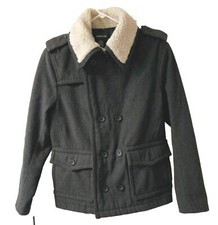 Claiborne Pea Coat Size Small Women's Wool Blend Gray