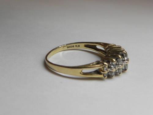 14k Yellow Gold Magic Glo Over 1 Carat Double Row 14 Natural Diamond Ring Size 6 - Picture 9 of 14