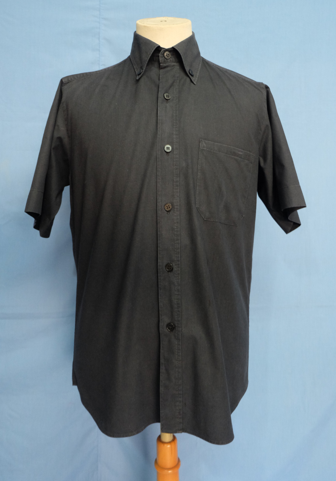 Agnes b Homme Solid Black Button Down Cotton Men'… - image 1