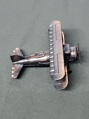 Vintage Bi-Plane Die Cast Metal Pencil Sharpener - Collectible Desktop Toy & Functional Office Accessory