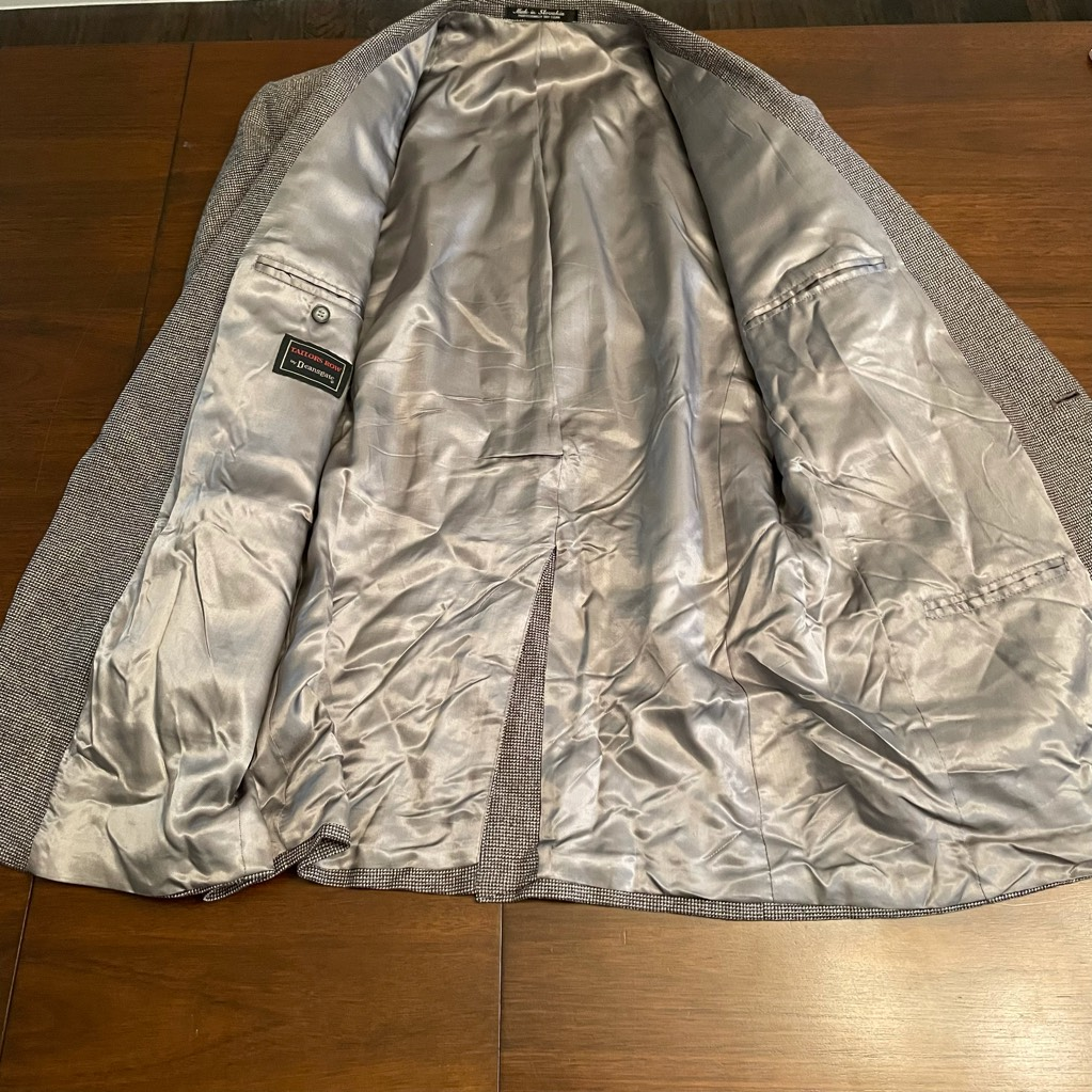 FILA Giacca tuta uomo Tailors Row Deansgate blazer seta lana grigio pied de poule 44L