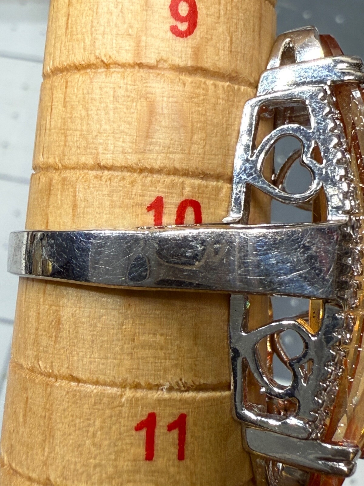 Artisan Statement Ring Elongated Checkerboard Fac… - image 3