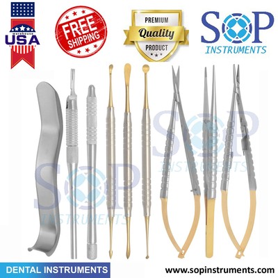 9X Dental Micro Surgical Periodontal Oral Surgery Kit by SOP Instruments