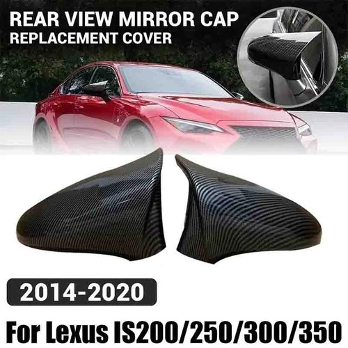 Carbon Fiber Black Mirror Cover Cap For Lexus IS200 IS250 IS300 IS350 2013-2020
