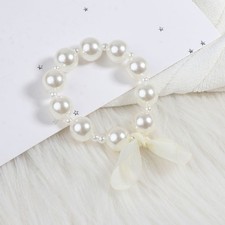 Baroque Faux Pearl Necklace Bracelet for Toddler Photoshoot Birthday Presents