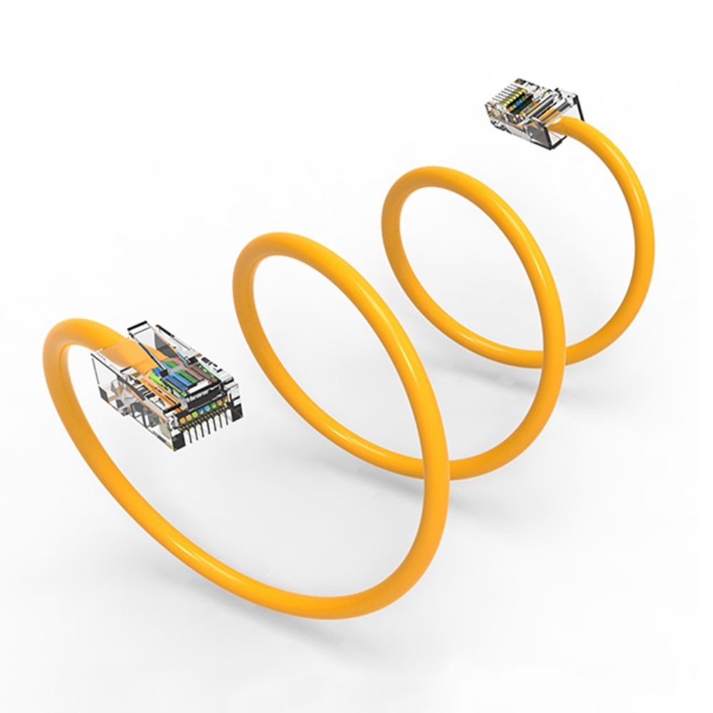 30FT Cat5e RJ45 Ethernet LAN Network UTP Cable Non-Booted Copper Wire Yellow