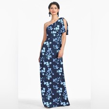 Sachin Babi Chelsea Floral Blue Maxi Gown in Poseidon Venetian Petal 8