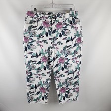 Chicos Pant Womens 12R Multi Perfect Stretch Girlfriend Slim Capri 34x20 NWT
