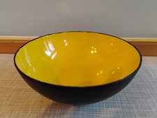 Krenit Schale Email 50er Herbert Krenchel Durchmesser 12 cm gelb Danish Design