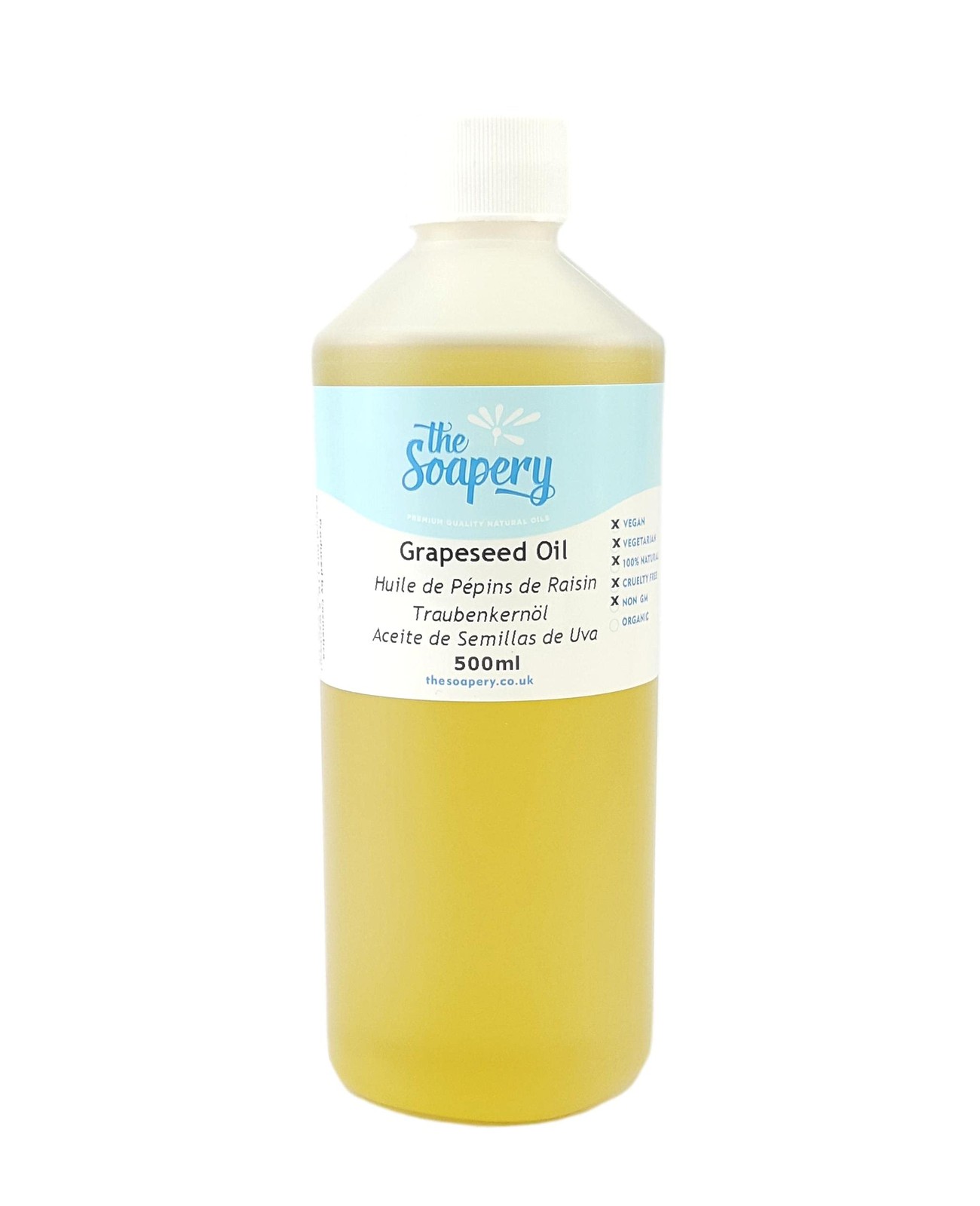 Grapeseed Oil 500ml Cosmetic Grade Also a Carrier Oil for Massage and