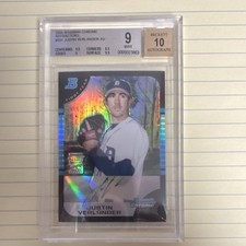 2005 Bowman Chrome Justin Verlander Refractor Auto RC#331 BGS 9/Auto 10 #438/500