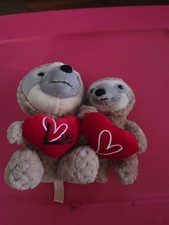 Dan Dee Mom and Baby Sloth Plushies Holding Hearts Stuffed Animal Plush