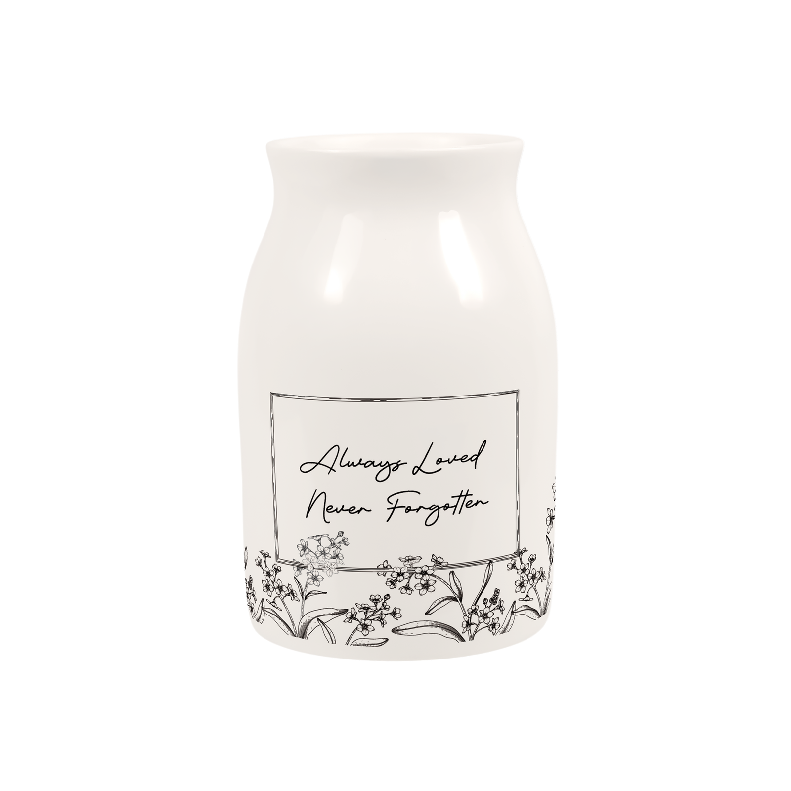 Forget-Me-Not Small Porcelain Vase - Remembrance & Loss Flower Vase Gift