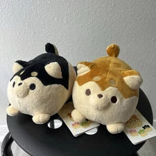 Fukuya Shiba Dango Puppy Dog Plush Stuffed Animal Black & White New with Tag