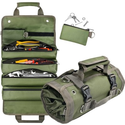 Tool Bag Organizer Roll Up Portable Motorcycle Tool Box Woodworking Gift for Men