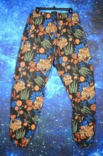 Assholes*s Live Forever Pants Men XL Black Tiger Floral Joggers Streetwear Funny
