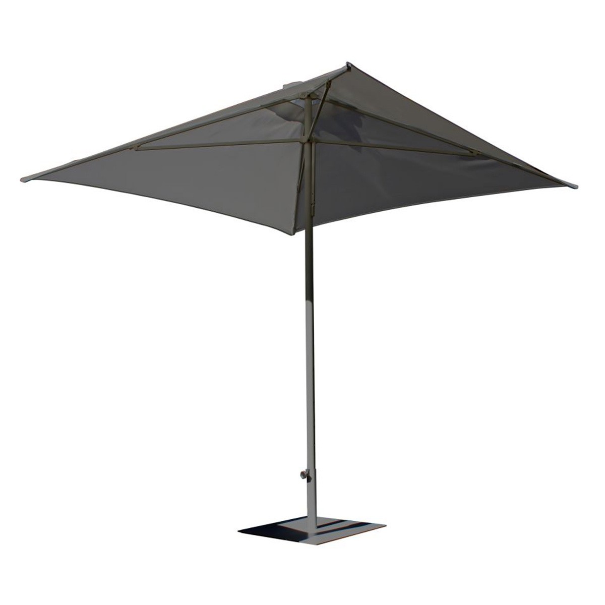 Parasol anti-vent Eolo 250cm gris anthracite avec système d'ouverture facile