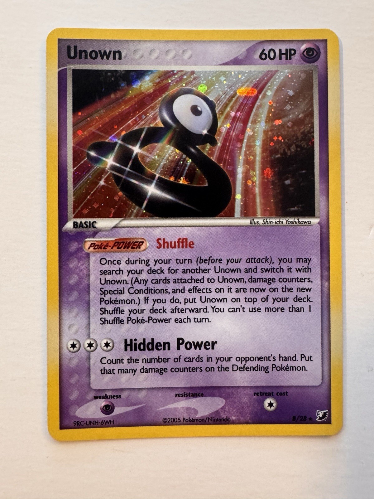 Unown (B) B/28 Holo Rare  Unseen Forces 2005 Pokémon Card TCG NM+