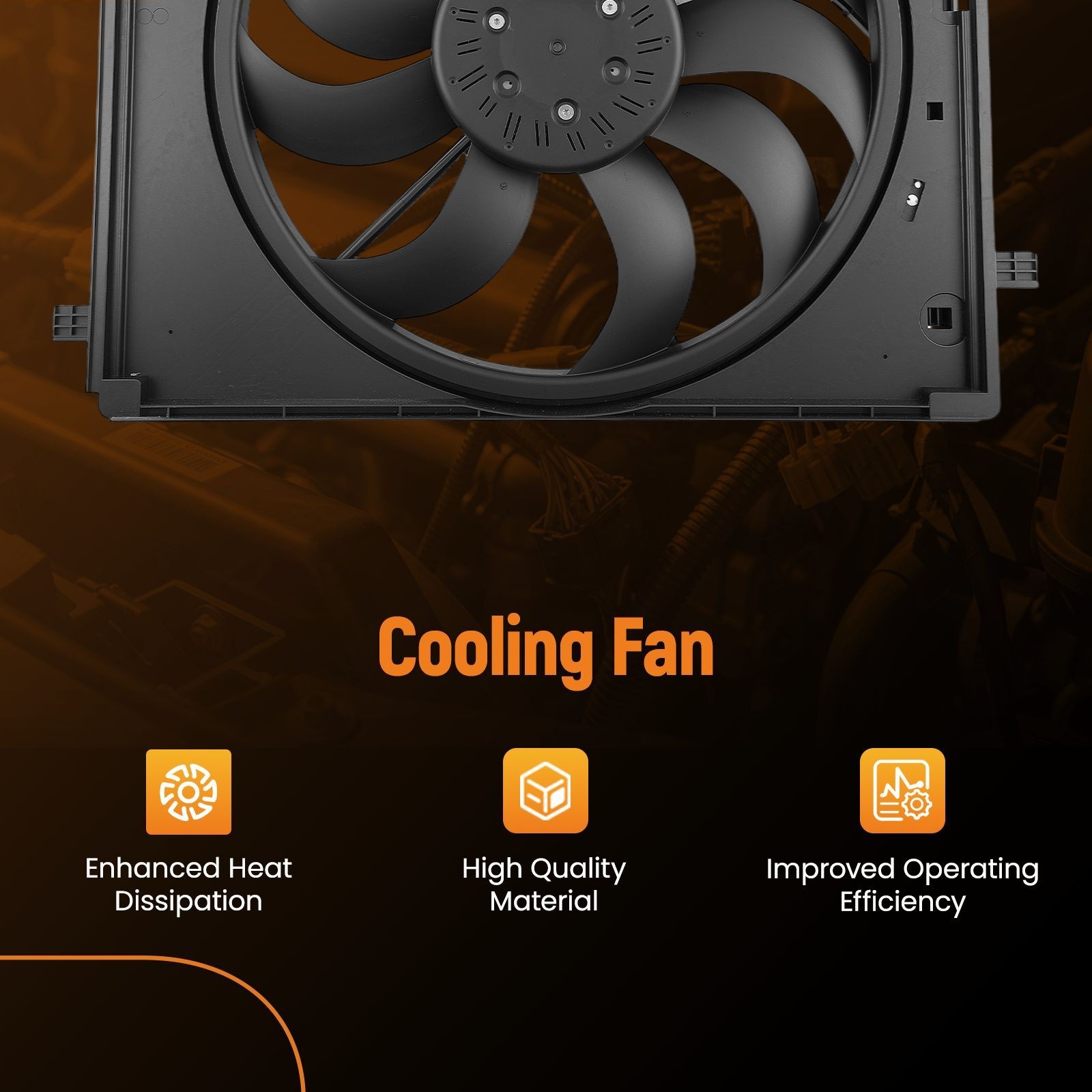 Cooling Fan 9Blade for Maserati Quattroporte/Ghibli 3.0L V6 2017+ 5020861