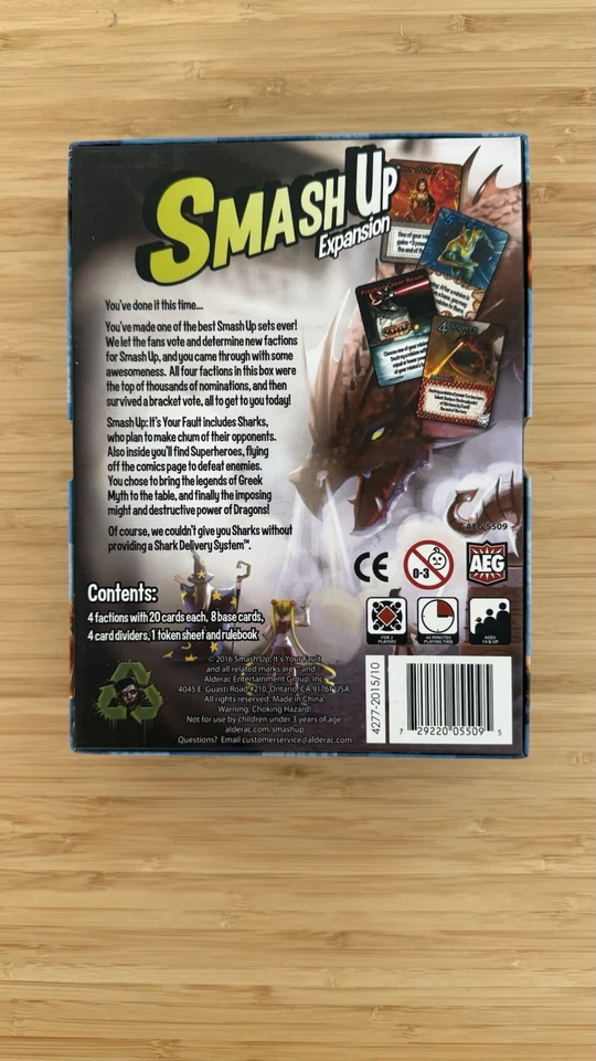 Smash Up: It’s Your Fault! Expansion AEG 100% Complete Barely Used 2016 - Image 2 of 2