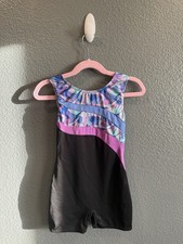 Girls Black Size Small 6/6X Freestyle Danskin Gymnastics Dance One Piece Leotard