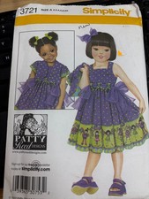 Simplicity 3721 Sewing Pattern: Daisy Kingdom Girls Dress Bolo Size 2-6X UNCUT