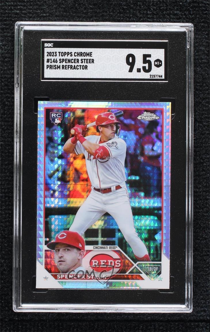 2023 Topps Chrome Prism Refractor Spencer Steer #146 SGC 9.5 Mint+ 1ct1