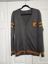 Harry Potter Gryffindor Cardigan Womens XL Grey Sweater Cosplay Size XL Fandom