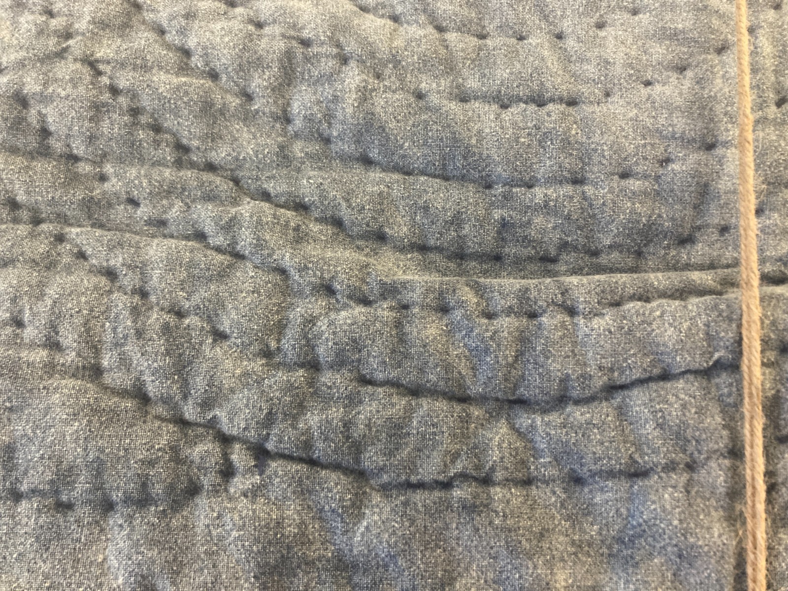 RRL Ralph Lauren Hand Embroidered Queen Size Indigo Quilt- 93x95-RARE image 10
