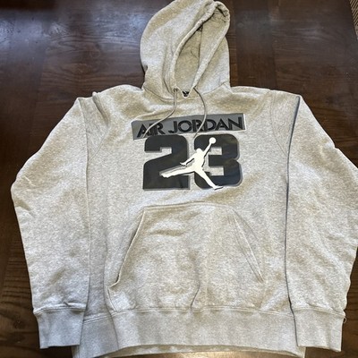 Nike Air Jordan Hoodie Mens Large Gray Basketball Sportswear Hooded Sweatshirt