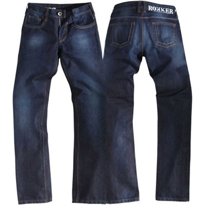 Rokker Revolution Damen Stretch Reiten Motorrad Motorrad Denim Jeans blau