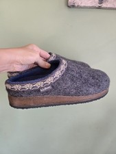L.L. Bean Women's Wool Slipper Clogs Shale Gray Size 10 Cork Sole