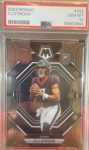 C.J Stroud PSA 10 2023 Rookie Card MOSAIC 🔥 🔥Houston Texans TRENDING 📈