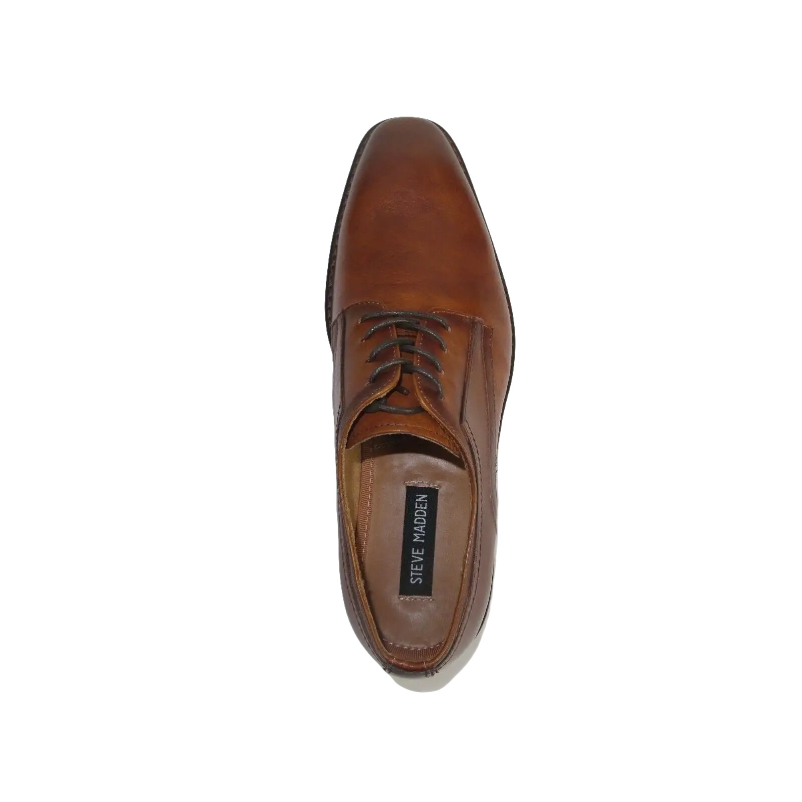 Men's Shoes Steve Madden Soft Leather upper Lace Up Nanndo Brandy image 7