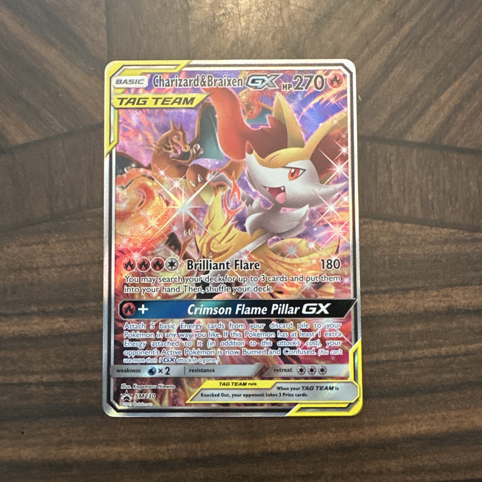 Charizard & Braixen GX SM230 SM Black Star Promo TAG TEAM 