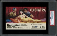 CLEOPATRA / 1963 European Premiere Movie Ticket Stub, Elizabeth Taylor PSA 7